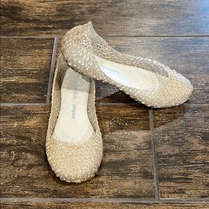 Mini Melissa Campana Gold Glitter Flats